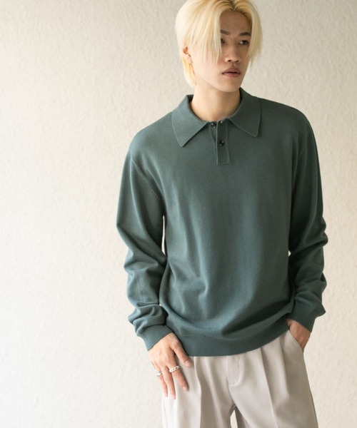 「SENSE OF PLACE by URBAN RESEARCH」 長袖ニット MEDIUM チャコールグレー メンズ_画像3