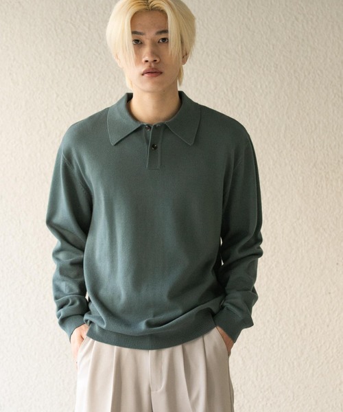 「SENSE OF PLACE by URBAN RESEARCH」 長袖ニット MEDIUM チャコールグレー メンズ_画像4