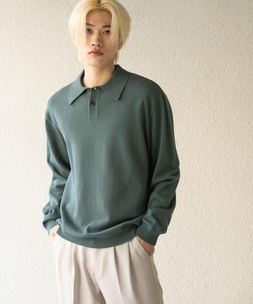 「SENSE OF PLACE by URBAN RESEARCH」 長袖ニット MEDIUM チャコールグレー メンズ_画像5