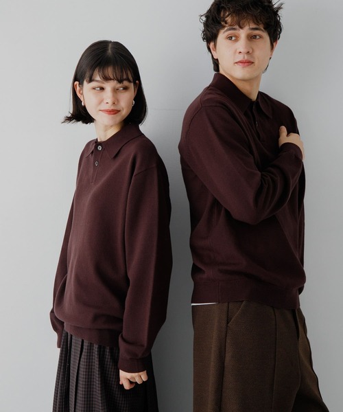 「SENSE OF PLACE by URBAN RESEARCH」 長袖ニット MEDIUM チャコールグレー メンズ_画像9