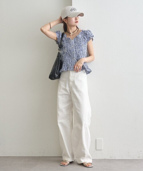 ワイドパンツ ジーンズ デニム デニムパンツ 「新色OFF/3サイズ展開/高身長サイズあり」バレルBIGデニム レディースの画像