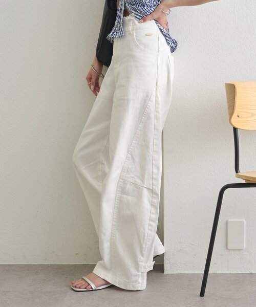 ワイドパンツ ジーンズ デニム デニムパンツ 「新色OFF/3サイズ展開/高身長サイズあり」バレルBIGデニム レディースの画像