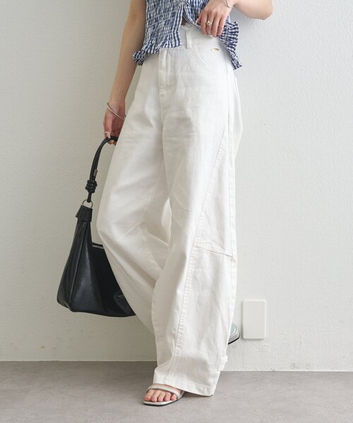 ワイドパンツ ジーンズ デニム デニムパンツ 「新色OFF/3サイズ展開/高身長サイズあり」バレルBIGデニム レディースの画像