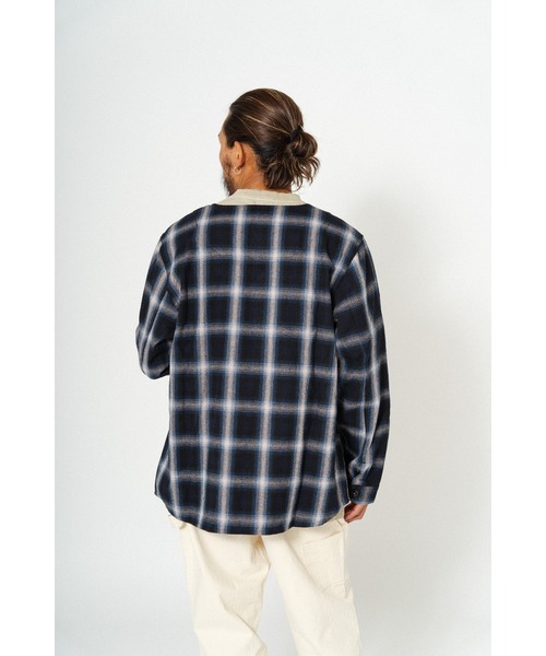 「BIG MIKE」 ジャケット LARGE ネイビー×ホワイト メンズ_画像9