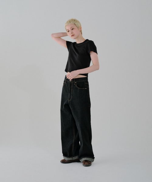 リット　lit ストレートデニム　ブラックデニム lit ジーンズ デニム デニムパンツ W Loop Straight Denim レディース