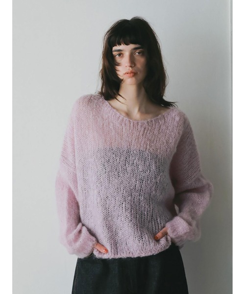 「HER.」 長袖ニット フリー チャコールグレー レディース_画像5