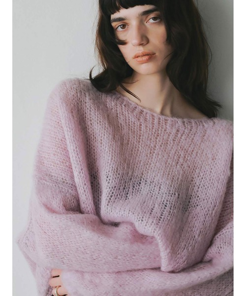 「HER.」 長袖ニット フリー チャコールグレー レディース_画像6