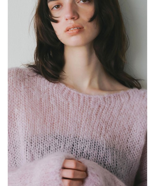 「HER.」 長袖ニット フリー チャコールグレー レディース_画像8