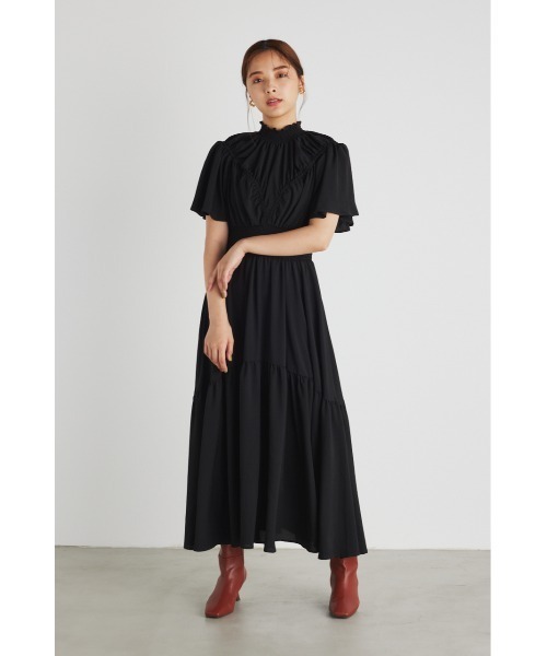 「rienda」 半袖ワンピース SMALL ブラック レディース_画像7