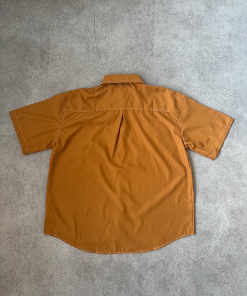 シャツ 半袖 「UNISEX」ダブルフラップステッチ半袖シャツ メンズ