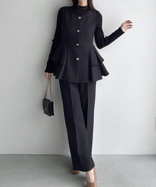 「Meiru」 セットアップ MEDIUM ダークベージュ レディース_画像2