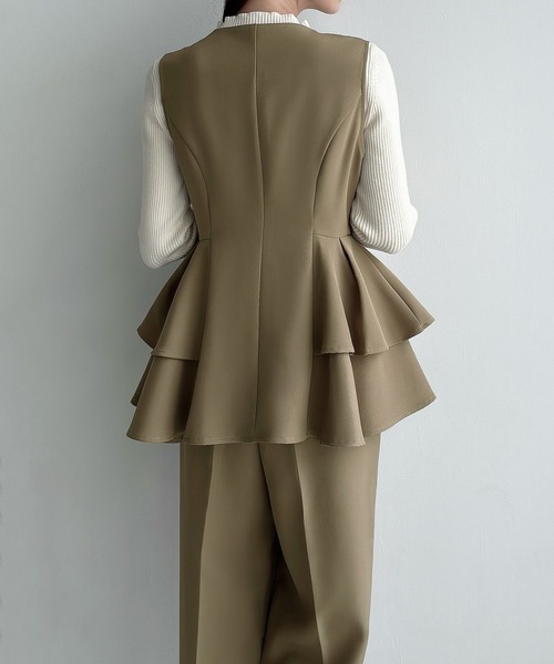 「Meiru」 セットアップ MEDIUM ダークベージュ レディース_画像7