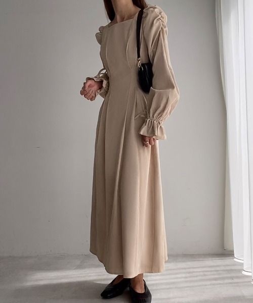 「FILLOU」 長袖ワンピース X-LARGE ライトベージュ レディース_画像4