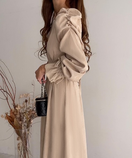「FILLOU」 長袖ワンピース X-LARGE ライトベージュ レディース_画像7