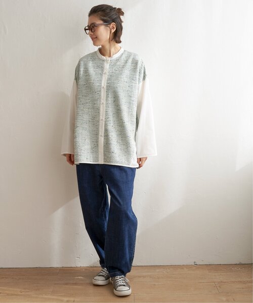 「LBC」 長袖ブラウス M ベージュ レディース_画像4