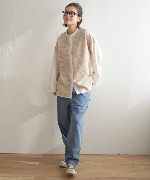 「LBC」 長袖ブラウス M ベージュ レディース_画像7