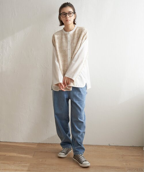 「LBC」 長袖ブラウス M ベージュ レディース_画像8