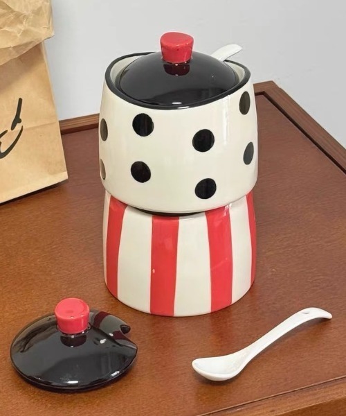 食器 ドット柄フタ付シュガーポット : ZOZOTOWN Yahoo!店 - 通販