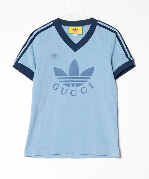 GUCCI（グッチ） 半袖Tシャツ「adidasコラボ」 M ブルー レディース