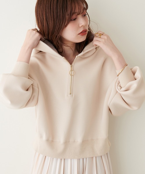「natural couture」 プルオーバーパーカー FREE ベージュ レディース_画像3