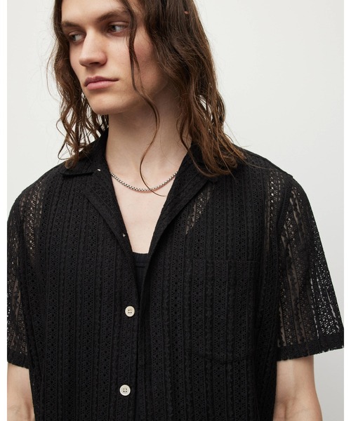 「ALLSAINTS」 半袖シャツ L ブラック メンズ_画像5