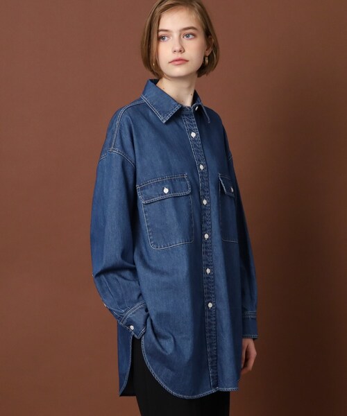 「DRESSTERIOR」 長袖シャツ 34 ブルー レディース_画像3