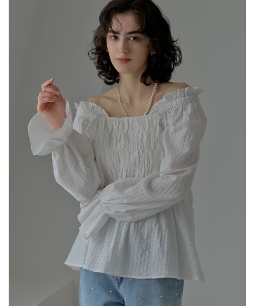 「MEISM」 長袖ブラウス LARGE ホワイト レディース_画像6