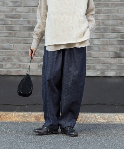 「かぐれ」 デニムパンツ FREE インディゴブルー レディース_画像2