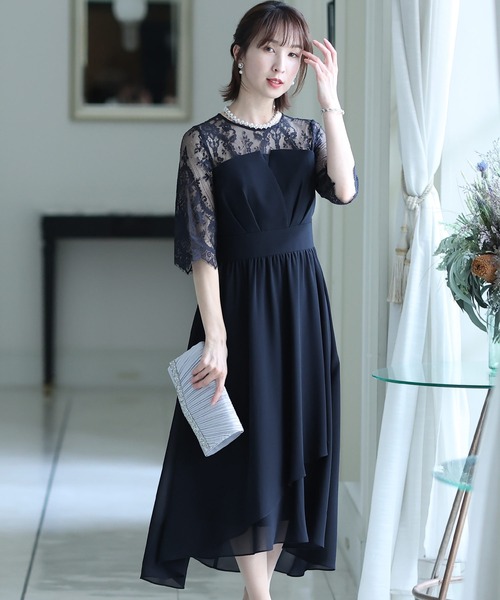 「PourVous」 半袖ワンピース X-LARGE ダークグレー レディース_画像2
