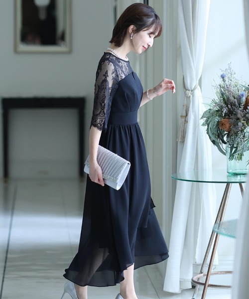 「PourVous」 半袖ワンピース X-LARGE ダークグレー レディース_画像3