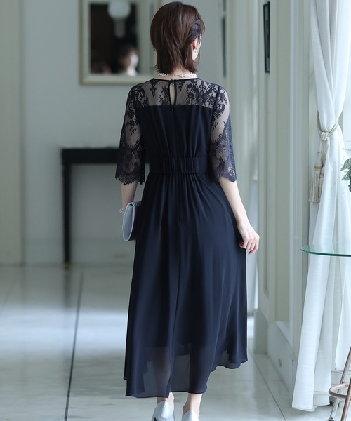 「PourVous」 半袖ワンピース X-LARGE ダークグレー レディース_画像4