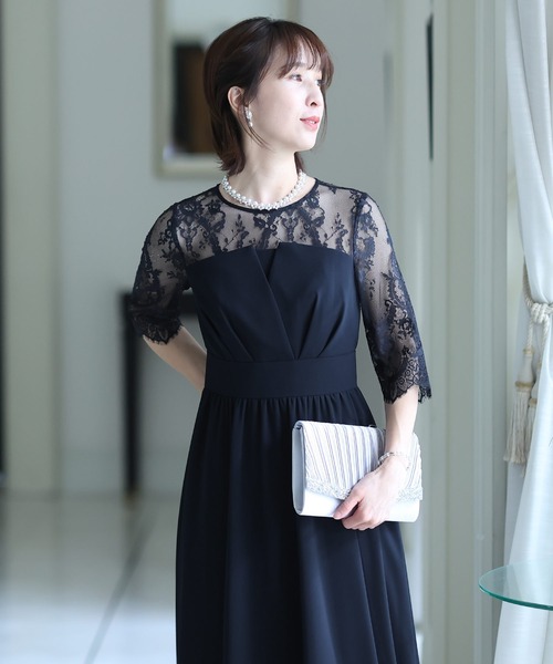 「PourVous」 半袖ワンピース X-LARGE ダークグレー レディース_画像7