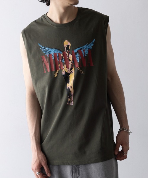 「ROCK-OFF」 ノースリーブトップス X-LARGE グリーン メンズ_画像5