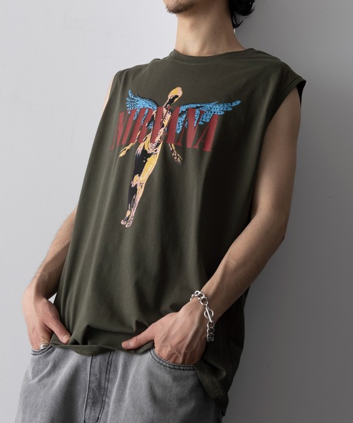 「ROCK-OFF」 ノースリーブトップス X-LARGE グリーン メンズ_画像6