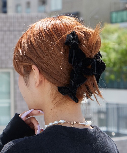 TRESSE　ベロアリボンクリップ TRESSE（トレス） ヘアクリップ velvet Ruban Clip in Black ヘア