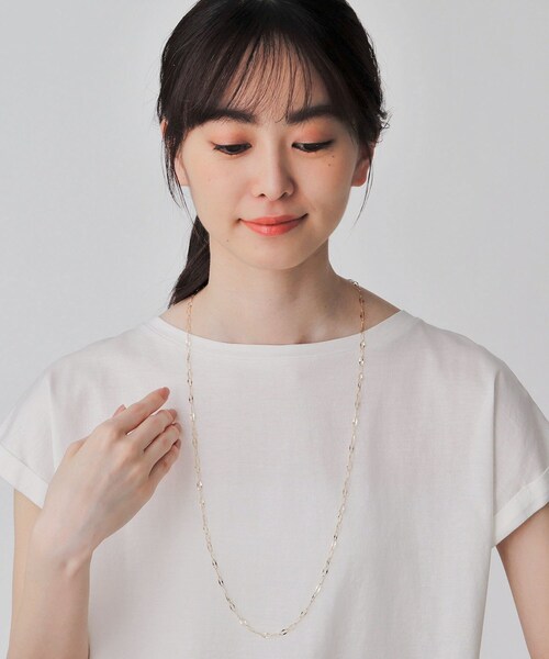 COCOSHNIK ネックレス K10サザンクロス大チェーン ロングネックレス 