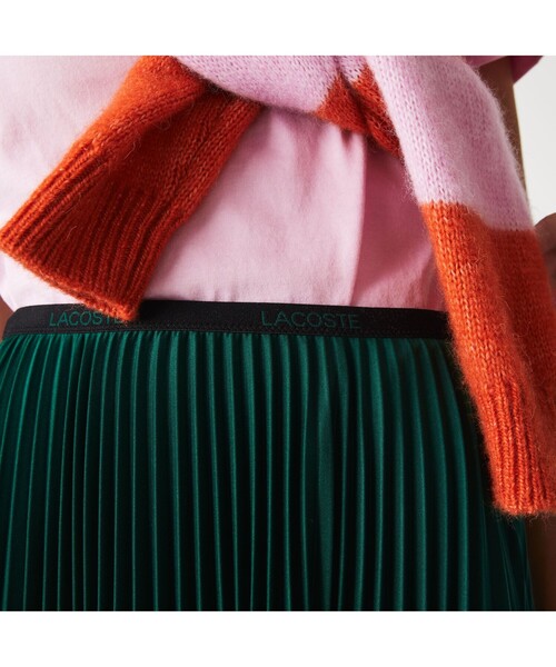 LACOSTE スカート ジャージプリーツロングスカート : ZOZOTOWN