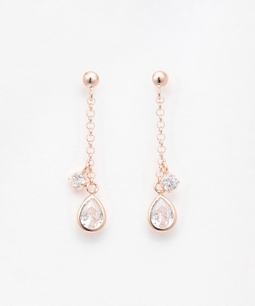 ESTELLE（エステール） ピアス K10 ピンクゴールド キュービック