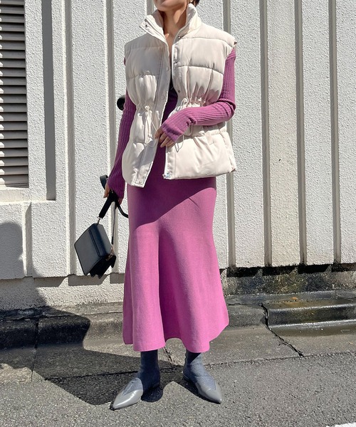 Jewelobe（ジュエローブ） ダウンベスト ベスト ウエストマーク中綿