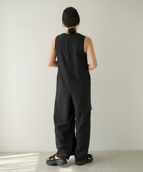 サロペット・オーバーオール・オールインワン louren vneck wide over all REAL STYLE（ファッション） サロペット レディース