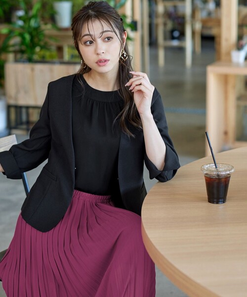 最終お値下げ！！コムコム ジョーゼット生地スカート moment+ スカート 「累計販売枚数12万枚突破！」カットジョーゼット