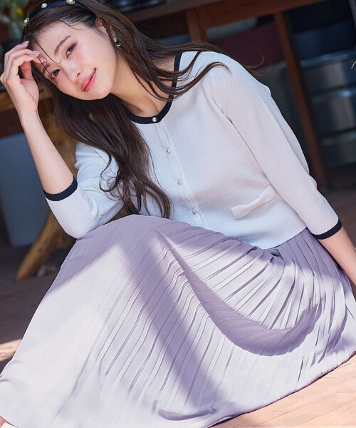 最終お値下げ！！コムコム ジョーゼット生地スカート moment+ スカート 「累計販売枚数12万枚突破！」カットジョーゼット