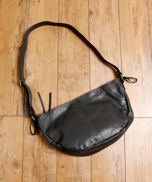 BICASH メンズ ショルダーバッグ シボ革 レザー メッセンジャーバッグ ビカーシ BICASH レザーショルダーバッグ （BLACK） -靴
