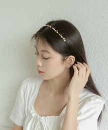 繊細な花柄が映える♡大人可愛い【HERMES】カチューシャ LA VORAGINE カチューシャ 可愛いエコパール花のカチューシャ