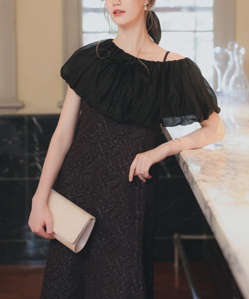 最安値ドリードール　マルチケープジャガードドレスS 同窓会　結婚式お呼ばれドレス Dorry Doll ドレス マルチケープジャガードドレス : ZOZOTOWN