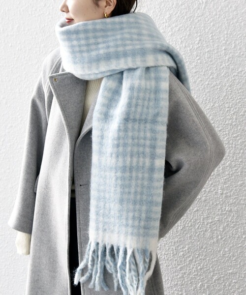 SHIPS any ストール マフラー PANKAJ:「手洗い可能」ウール ミックス