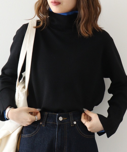 ニット セーター EGLANTINE　バイカラーハイネックニット レディース