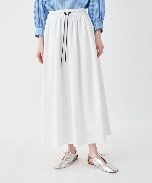 36 トゥモローランド　シアーサッカーギャザーロングスカート　マカフィー MACPHEE（マカフィー） スカート シアーサッカーギャザーロング