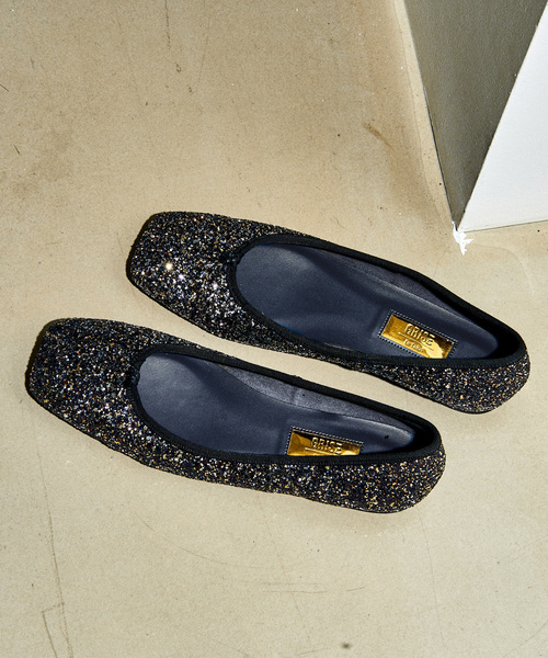 Le Talon GRISE シューズ GRISEスクエアグリッターフラット