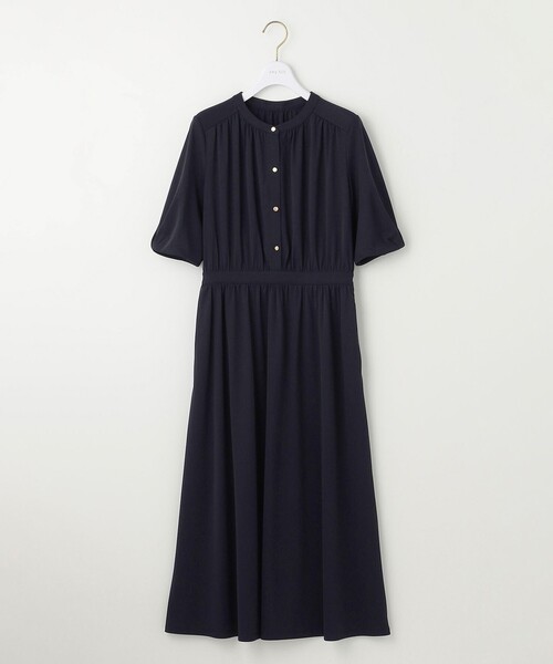 新品 ２４SS ジェイプレス ワンピース ９ UVケア 吸水速乾 ネイビー UVケア・吸水速乾】サマージャージフレア ワンピース / 組曲